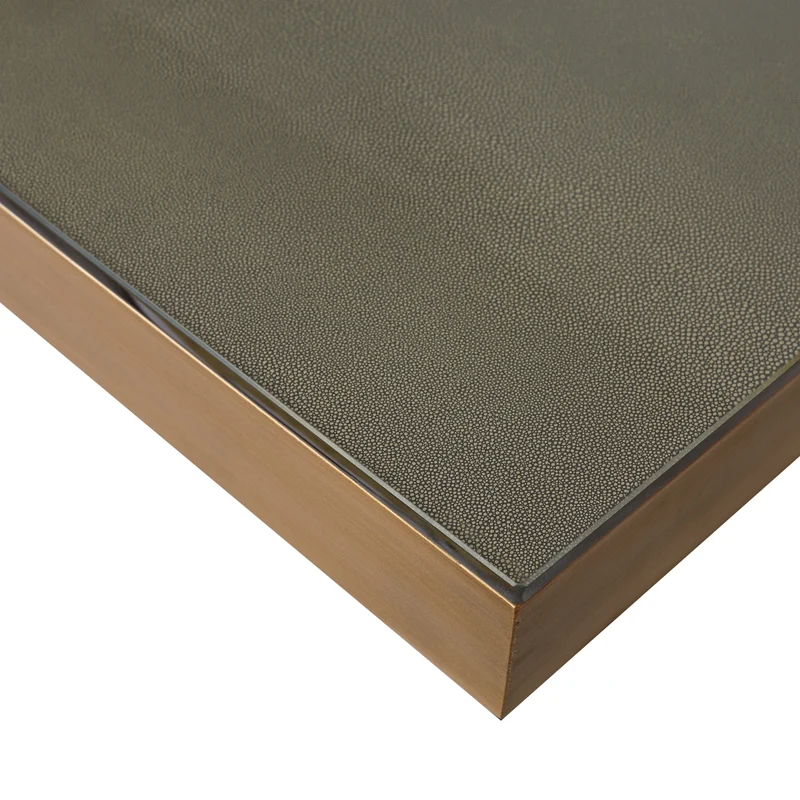 Esstisch Bloomville Brass Shagreen 200 cm mit Glasplatte, Richmond