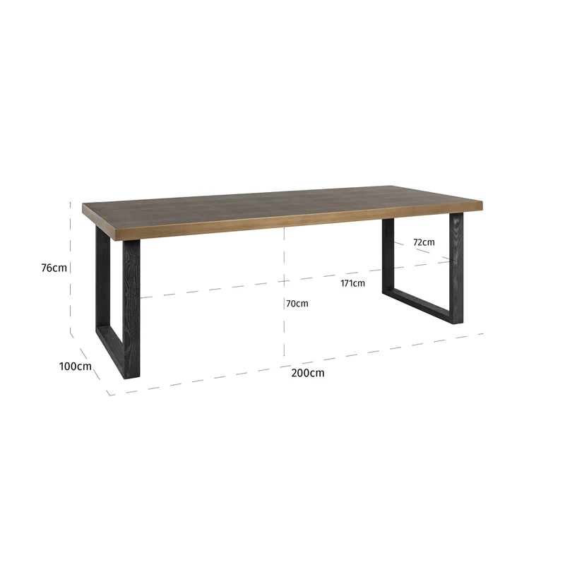 Esstisch Bloomville Brass Shagreen 200 cm mit Glasplatte, Richmond