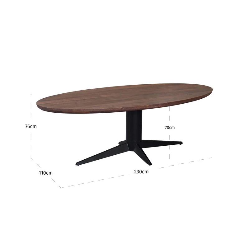 Esstisch Stafford Oval 230 cm Spicebrown Mangoholz Richmond