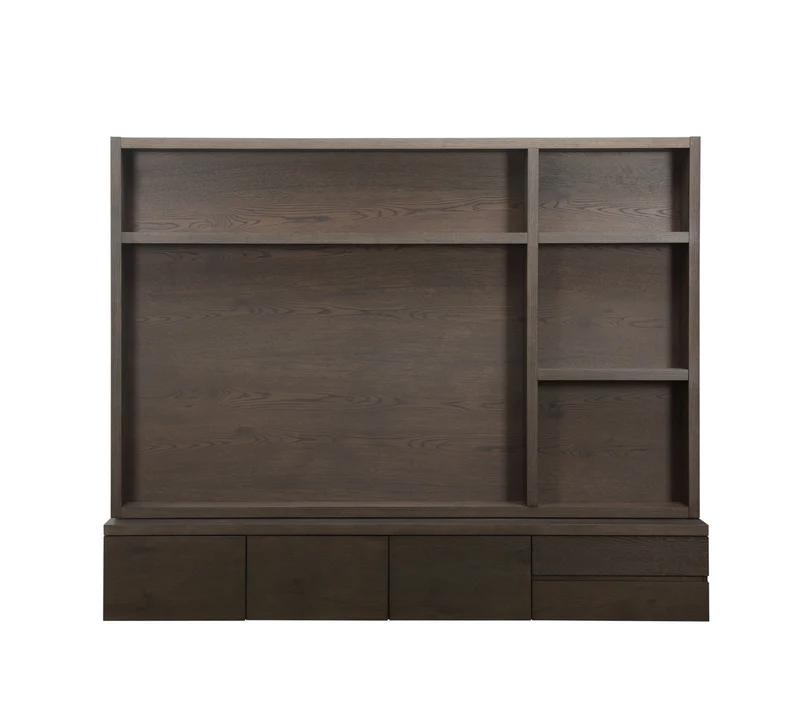 TV-Schrank Lachance braun, 3 Türen & 2 Schubladen, Eichenfurnier