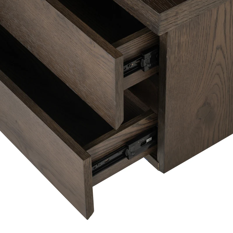 TV-Schrank Lachance braun, 3 Türen & 2 Schubladen, Eichenfurnier