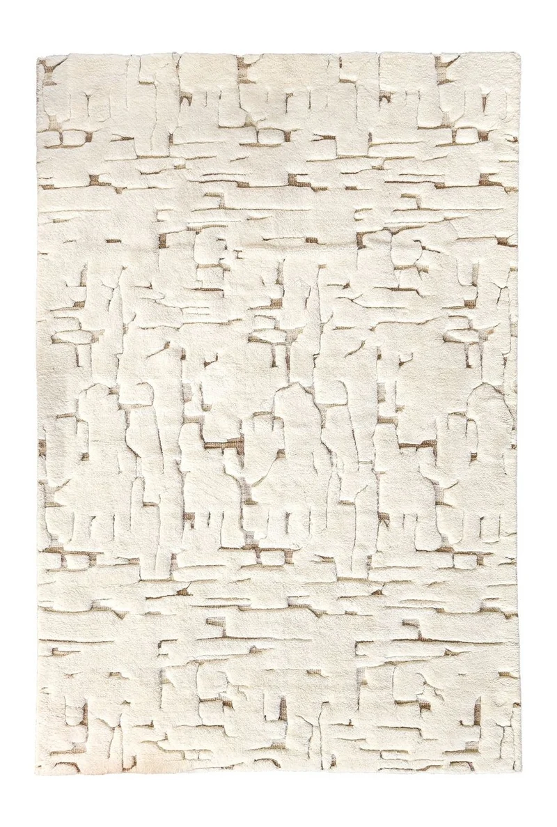 Teppich Mehran 200x300 cm White, weicher Wolle-Baumwoll-Mix