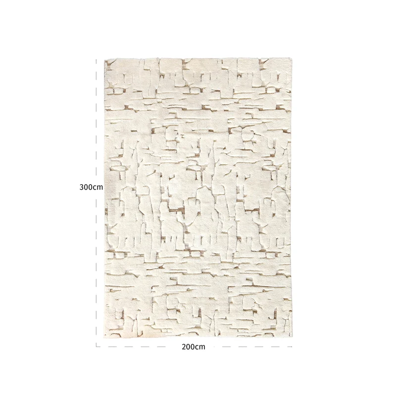 Teppich Mehran 200x300 cm White, weicher Wolle-Baumwoll-Mix