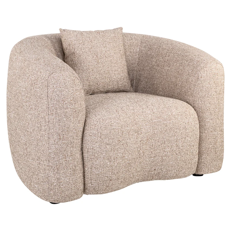 Lounge Stuhl Luxandra Sand Tweed mit Taschenfederkern Richmond
