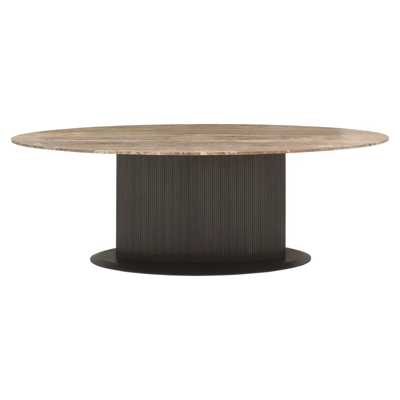 Esstisch Russo oval 235 cm Travertin-Optik in Ash Brown, Richmond