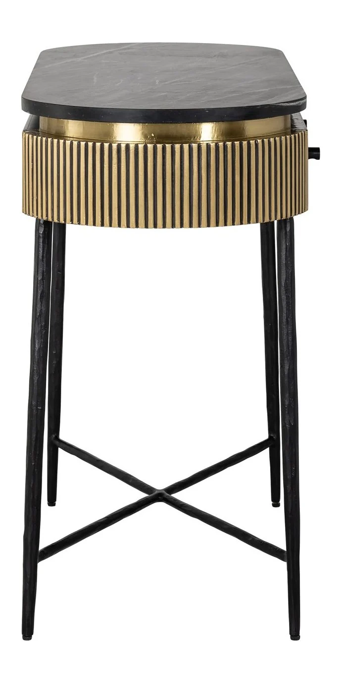 Sideboard Ironville Gold mit Marmorplatte – Eisen & Messing