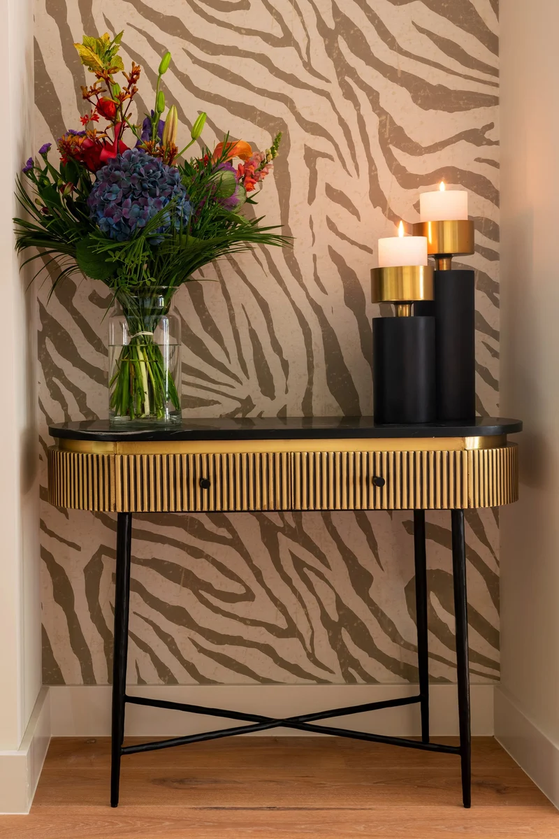 Sideboard Ironville Gold mit Marmorplatte – Eisen & Messing