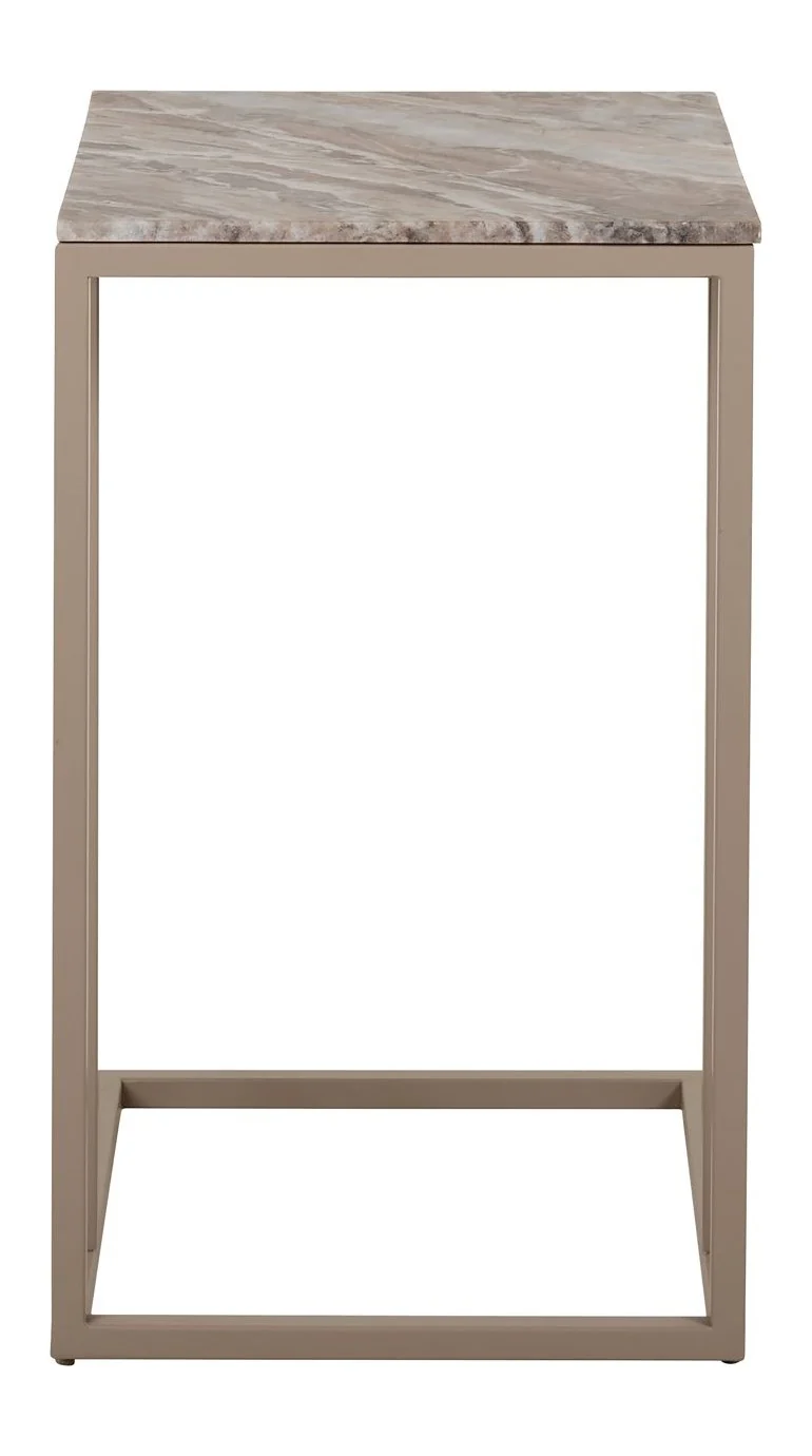 Sofabeistelltisch Fairfax clay – Eisen & Toronto-Marmor