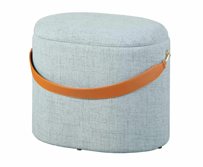 Hocker DILIA Polsterhocker mit Stauraum Bezug in Grau und Trageband