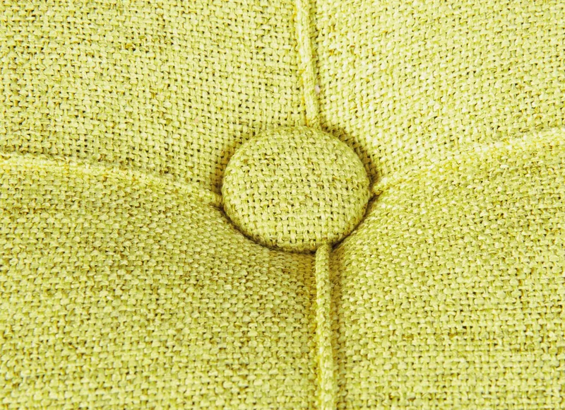 Hocker YAPAK Polsterhocker mit Stoffbezug in Grün und Knopfheftung
