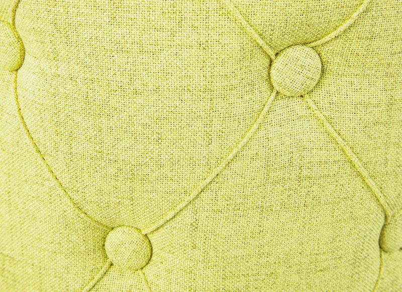 Hocker YAPAK Polsterhocker mit Stoffbezug in Grün und Knopfheftung