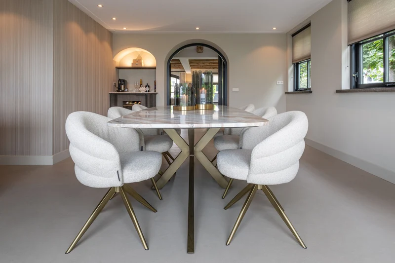 Esstisch Bottega Blush Beige oval 220 cm, Toronto-Marmor, Richmond