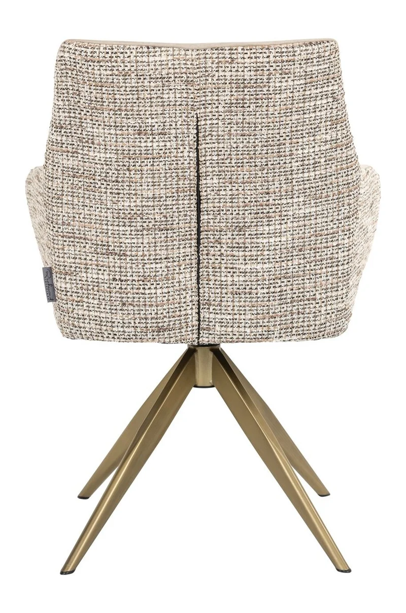 Esszimmerstuhl Lisonne Drehstuhl trendy nature mit goldenem Metallfuß