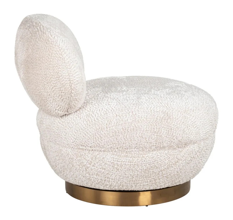 Lounge Stuhl Jace – Drehsessel in Cream mit Polyester-Bezug