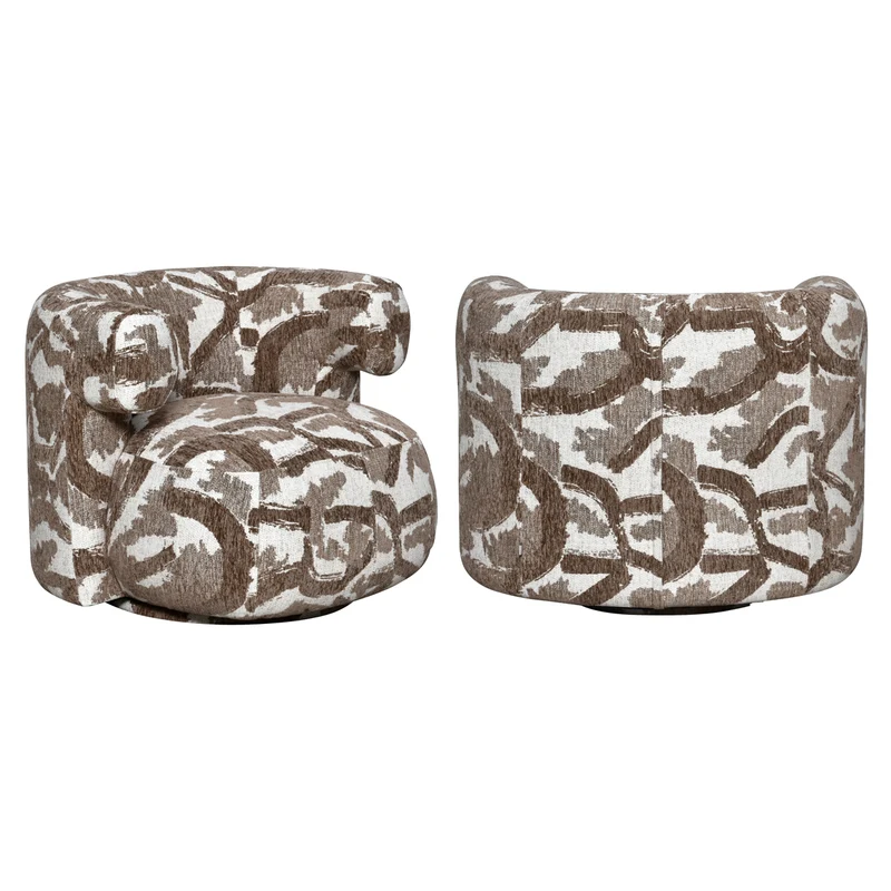Lounge Stuhl Talley brown nature mit Drehfunktion – skulptural