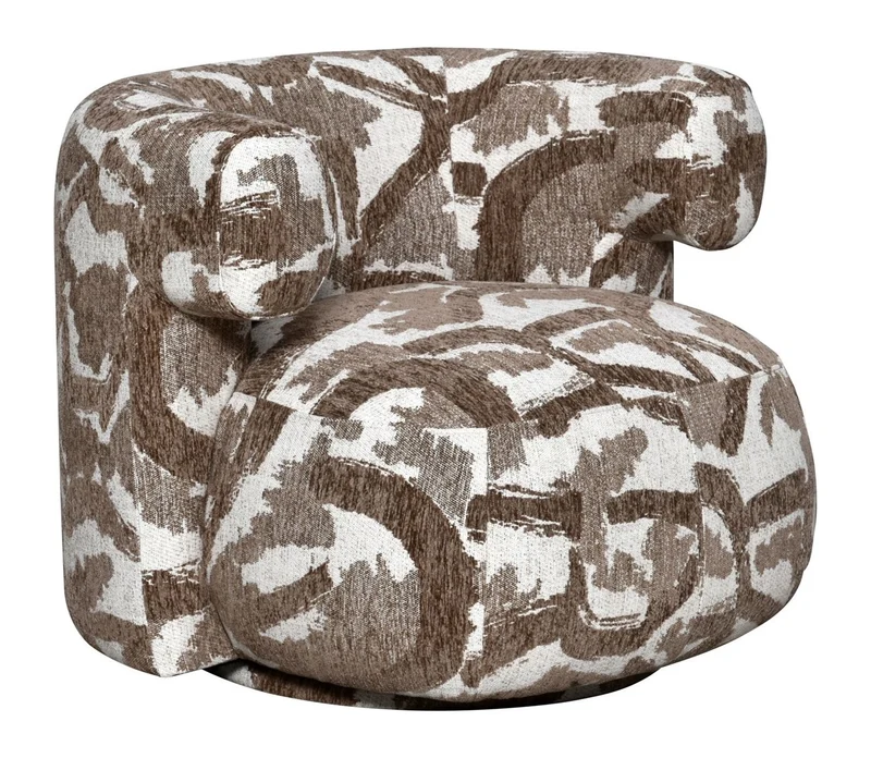 Lounge Stuhl Talley brown nature mit Drehfunktion – skulptural