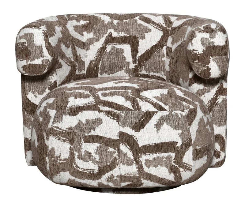 Lounge Stuhl Talley brown nature mit Drehfunktion – skulptural