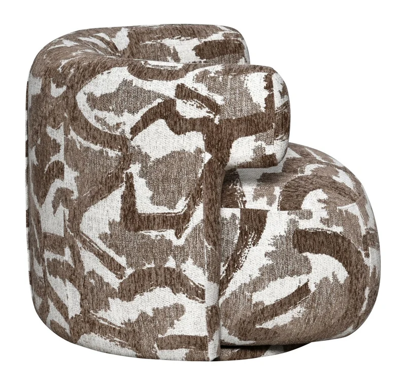Lounge Stuhl Talley brown nature mit Drehfunktion – skulptural