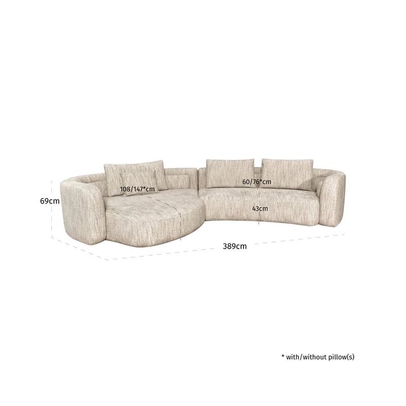 Richmond Sofa Augusto Lounge links, Natural Softweave, 389 cm