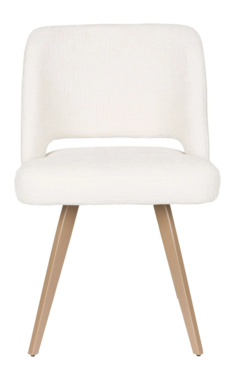 Esszimmerstuhl Yves im 2er-Set, Beige mit Gestell aus Eisen