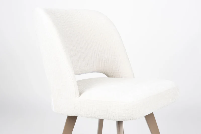 Esszimmerstuhl Yves im 2er-Set, Beige mit Gestell aus Eisen