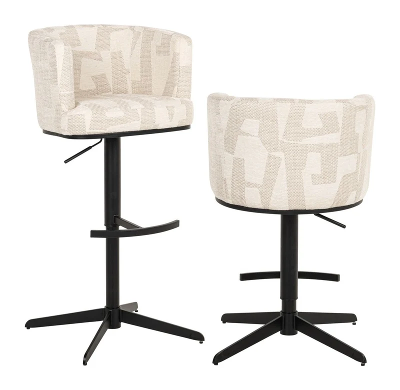 Barhocker Cheyenne höhenverstellbar, drehbar, beige graffic – Richmond