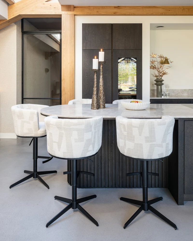 Barhocker Cheyenne höhenverstellbar, drehbar, beige graffic – Richmond