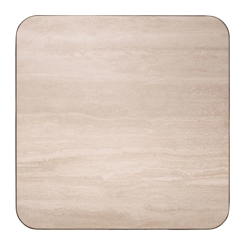 Couchtisch Claridge beige 100x100 cm - Glas, Eisen & Keramik