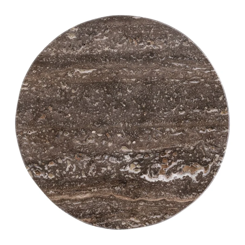 Richmond Beistelltisch Eldora Bronze 25 cm Ø – Aluminium & Travertin