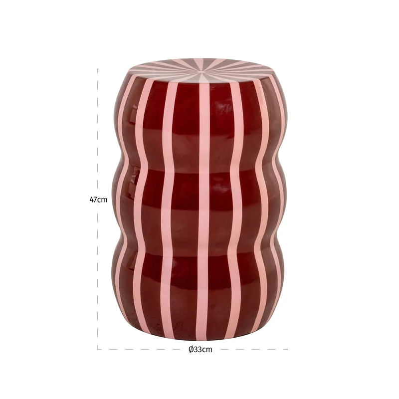 Beistelltisch Yalou Red aus Eisen mit geschwungener Form