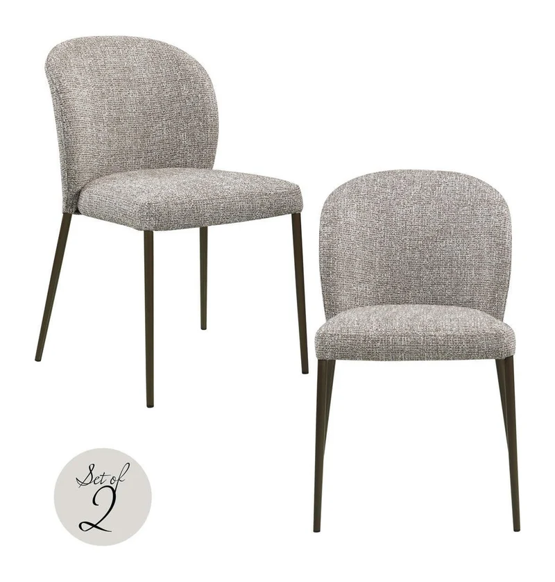 Esszimmerstuhl Stacker earth tweed im 2er-Set, stapelbar, Polyester