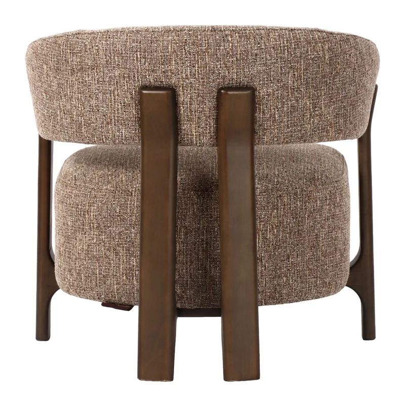 Richmond Lounge Stuhl Dalara Brown Tweed mit Buchenholz-Gestell
