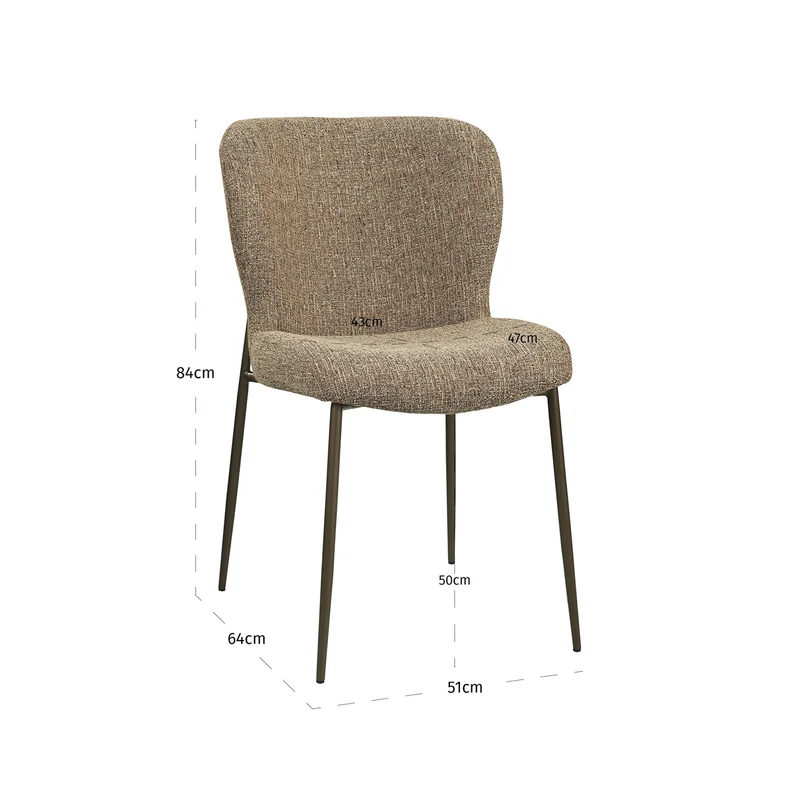 Esszimmerstuhl Odarby Brown Tweed im 2er-Set - Richmond Design