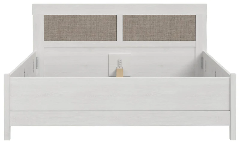 Doppelbett MOONDUST 180 x 200 cm Schneeeiche / Geflechtoptik, Forte