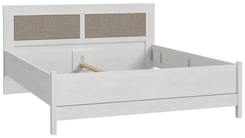 Doppelbett MOONDUST 180 x 200 cm Schneeeiche / Geflechtoptik, Forte