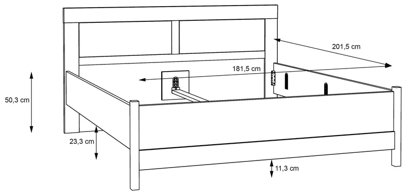 Doppelbett MOONDUST 180 x 200 cm Schneeeiche / Geflechtoptik, Forte
