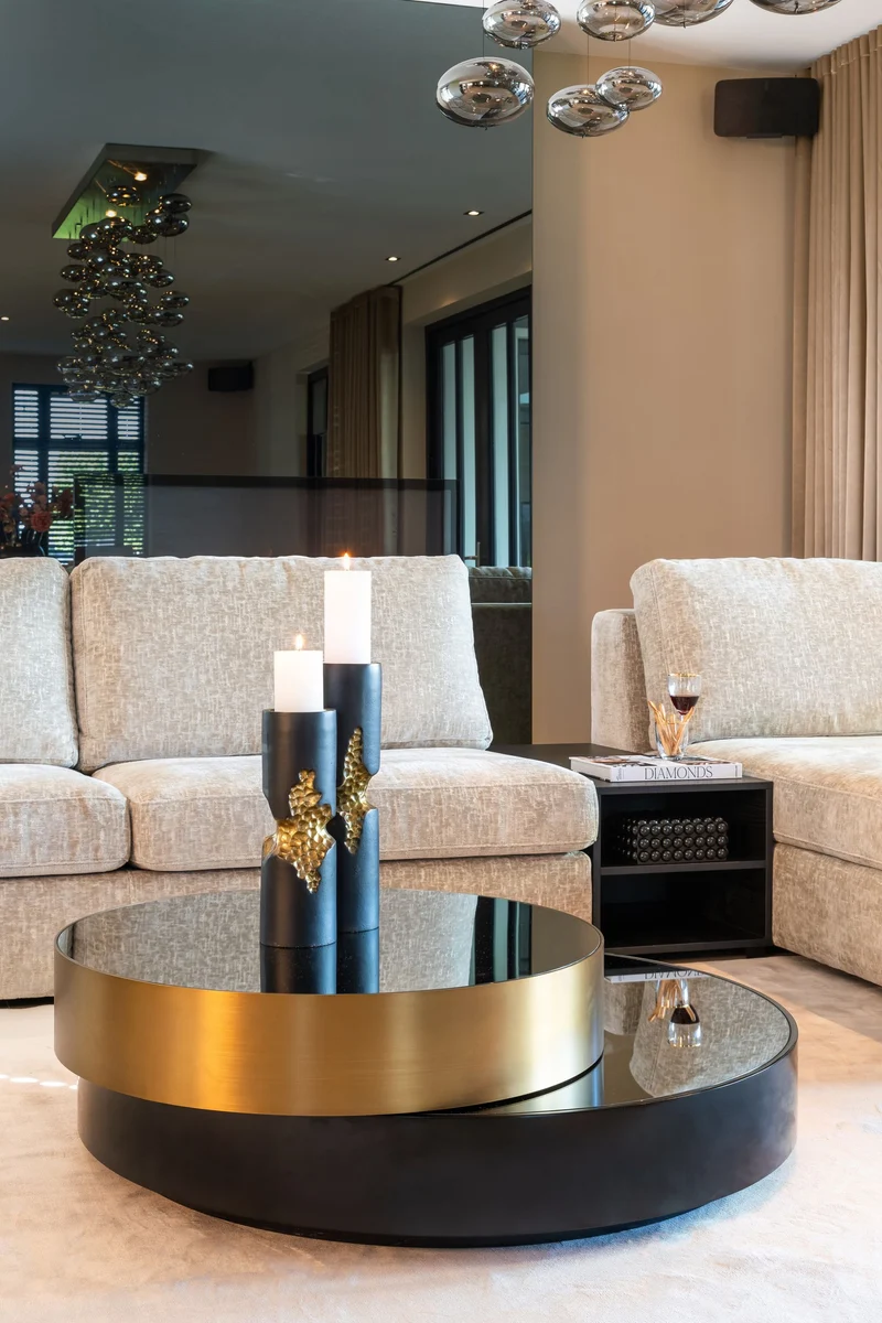 Couchtisch Alexander Jones black/gold mit Drehmechanismus