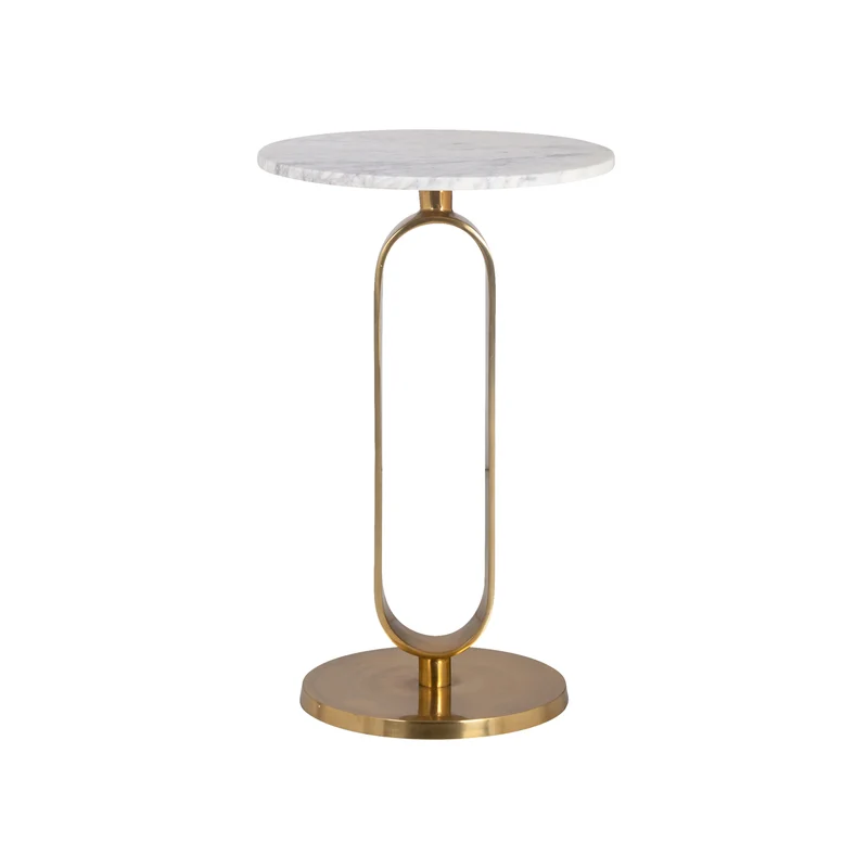 Beistelltisch Celine mit Marmorplatte in brushed gold – Richmond