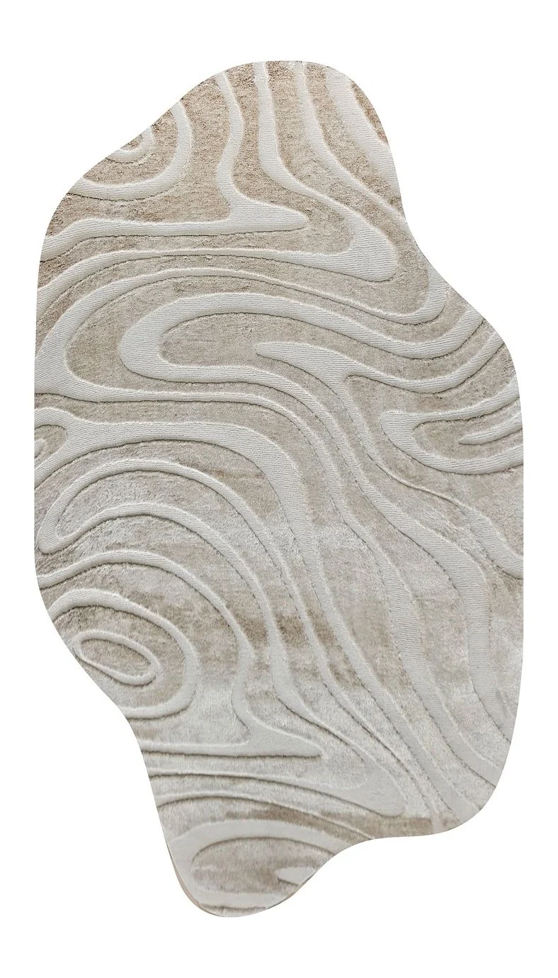 Teppich Ivar beige 200x350 cm – weiches Reliefmuster, Wohnzimmer