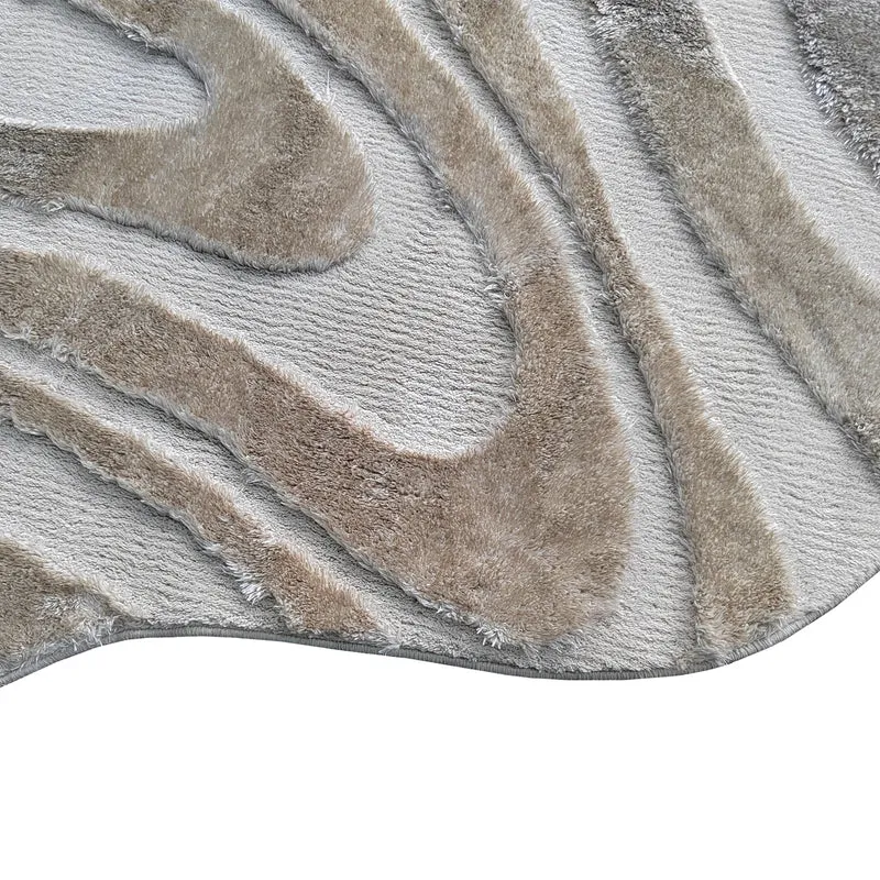 Teppich Ivar beige 200x350 cm – weiches Reliefmuster, Wohnzimmer