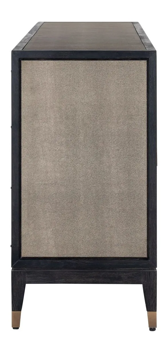 Sideboard Bloomville Brass Shagreen – Art-Deco-Design mit Soft-Close