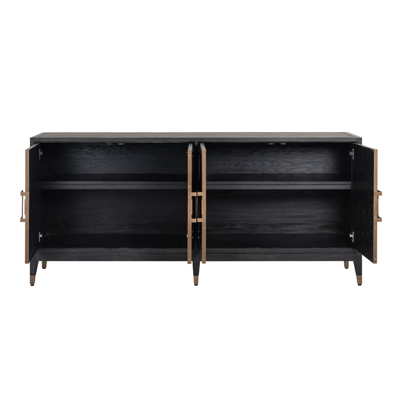 Sideboard Bloomville Brass Shagreen – Art-Deco-Design mit Soft-Close