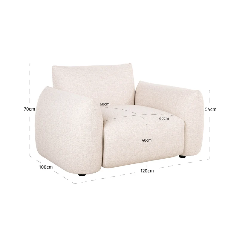 Outdoor Lounge Stuhl Dawson beige alpine mit Aluminiumgestell
