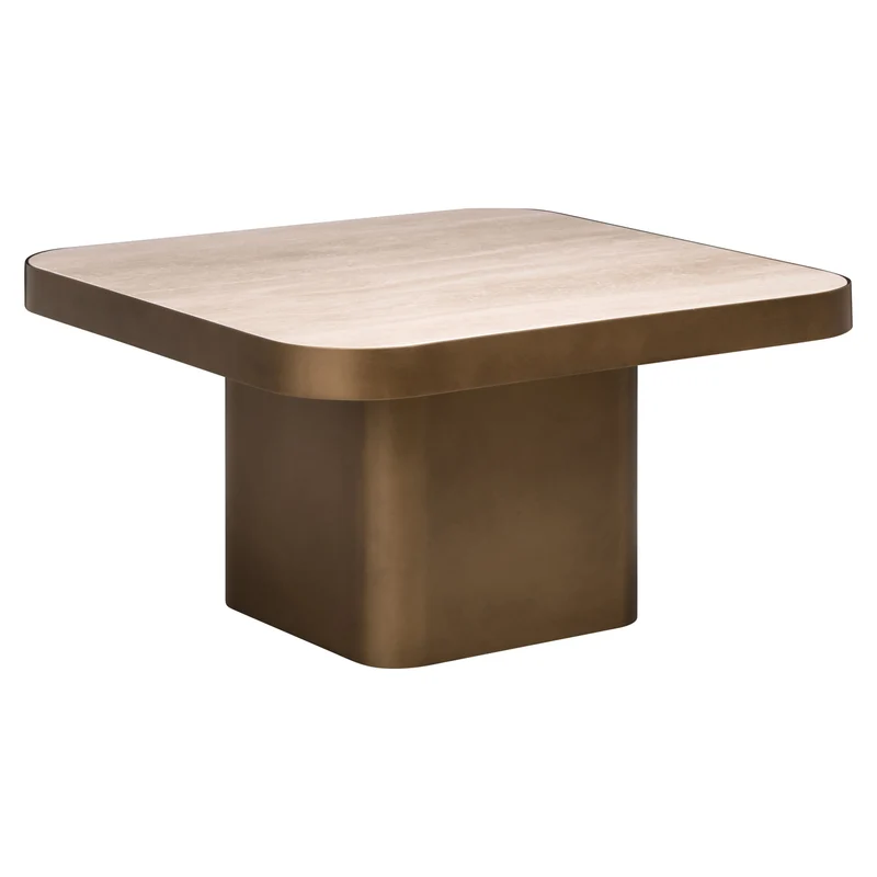 Richmond Couchtisch Claridge beige 70x70 cm, Keramik & Glas