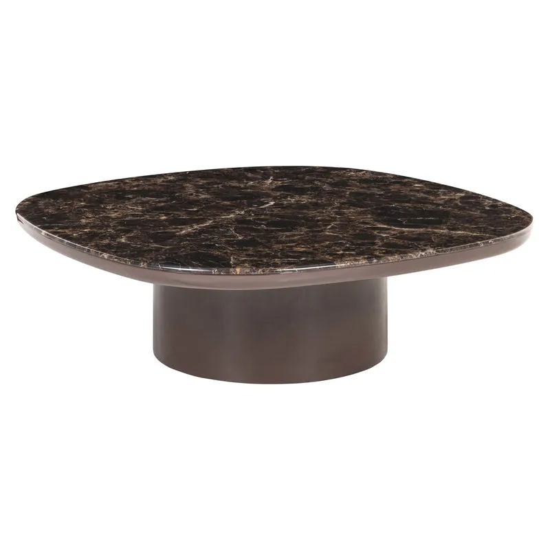 Couchtisch Almundi rund, chocolate brown, Marmor-Optik 100cm