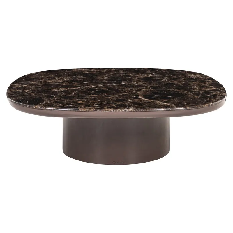 Couchtisch Almundi rund, chocolate brown, Marmor-Optik 100cm