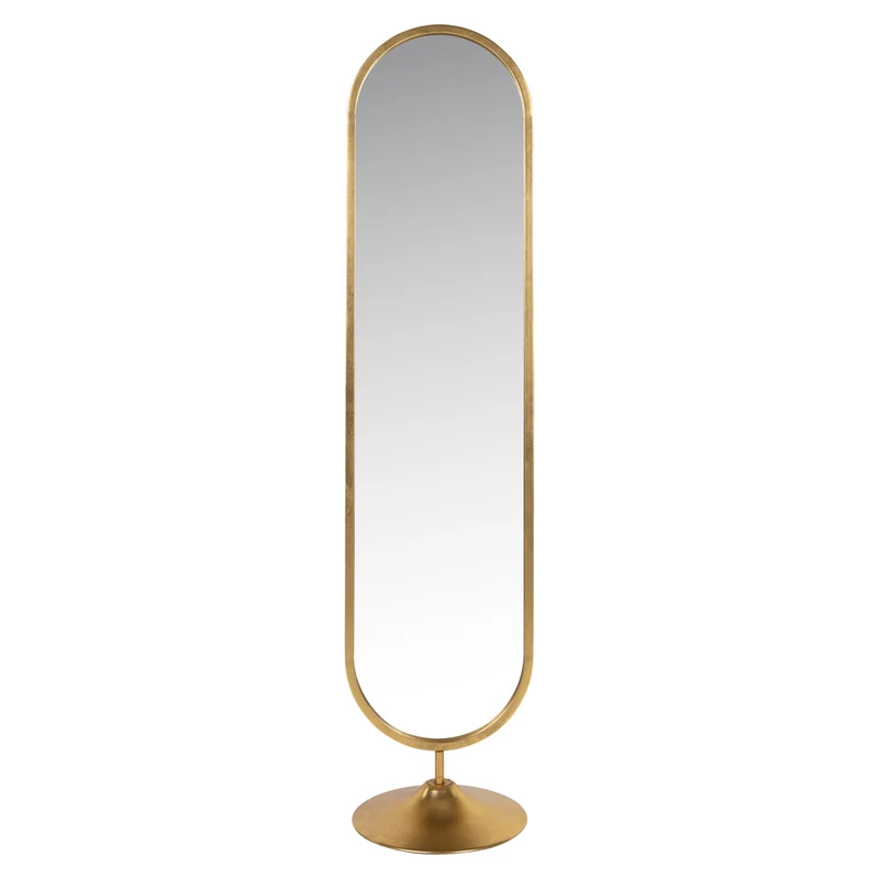 Standspiegel Moya gold, 170 cm – schlankes Gestell fürs Schlafzimmer