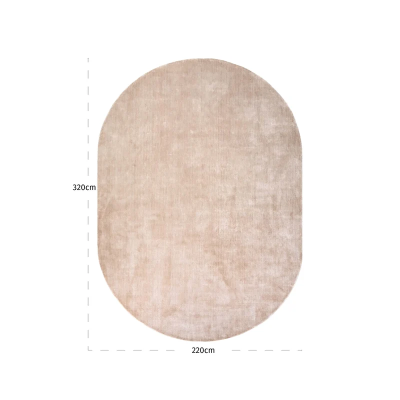 Teppich Millav beige 220x320 cm – weicher Viskose-Baumwoll-Teppich