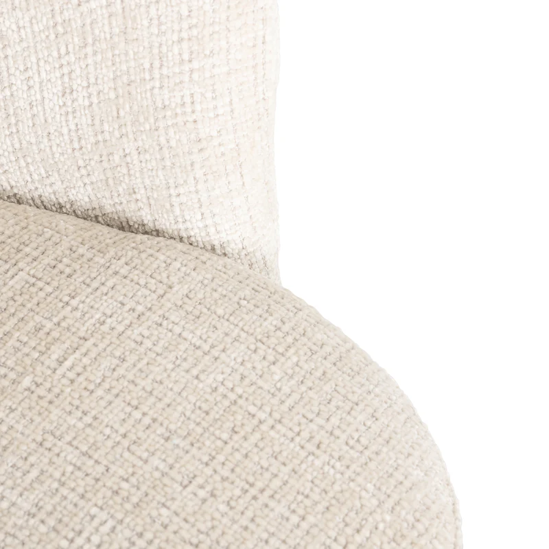 Esszimmerstuhl Zendaya in Niagara Beige – drehbar, Chenille-Bezug