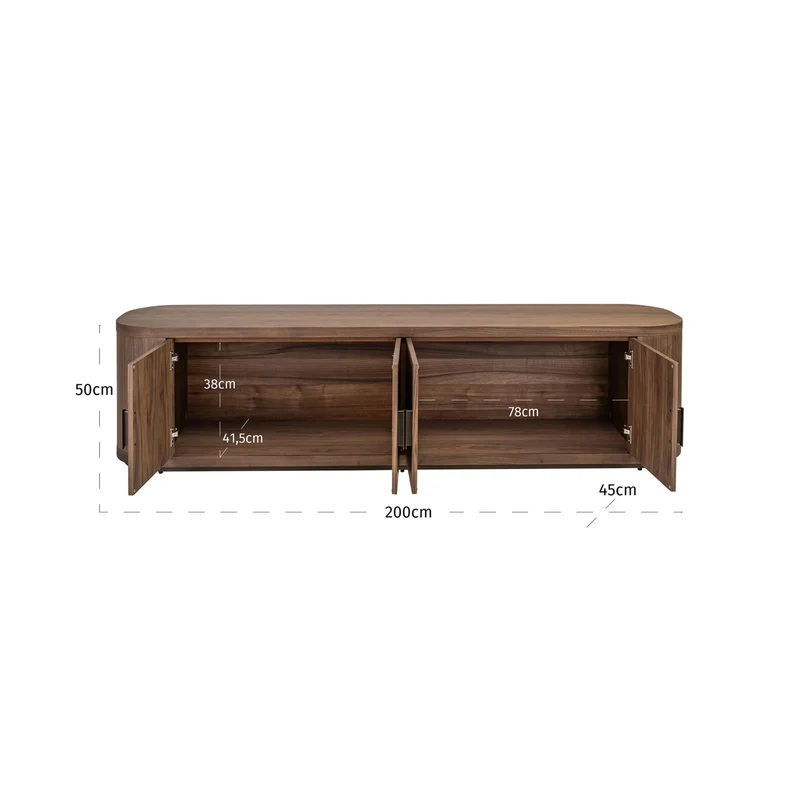 TV-Schrank Windsor Walnuss – Sideboard fürs Wohnzimmer, 200 cm